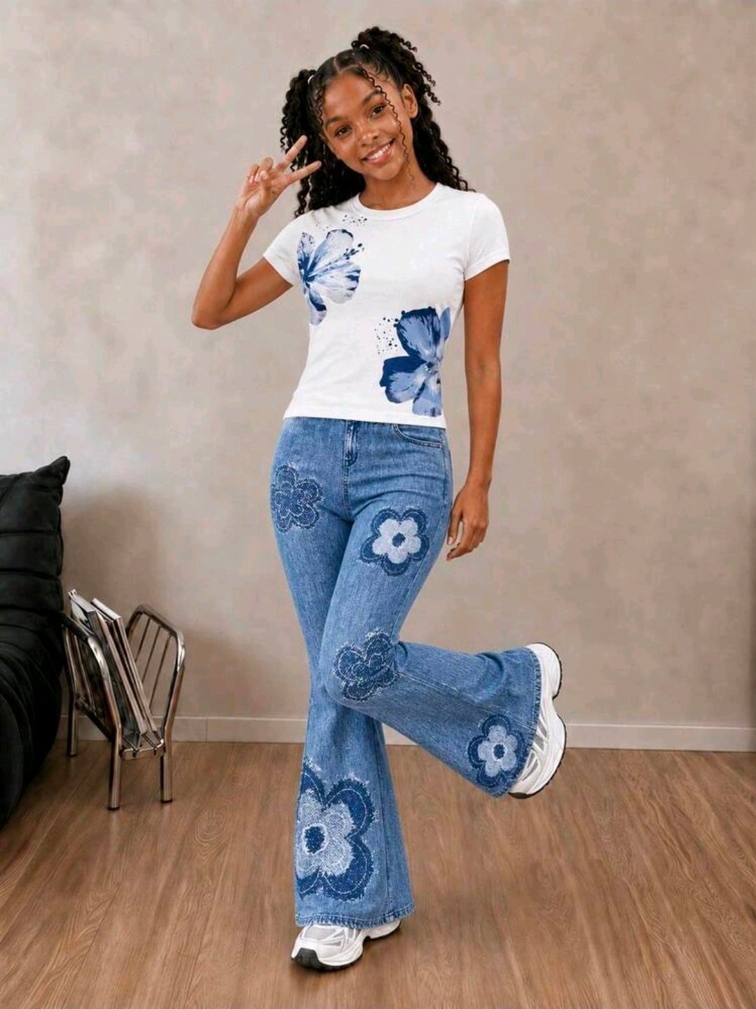 Conjunto infantil blanco y azul