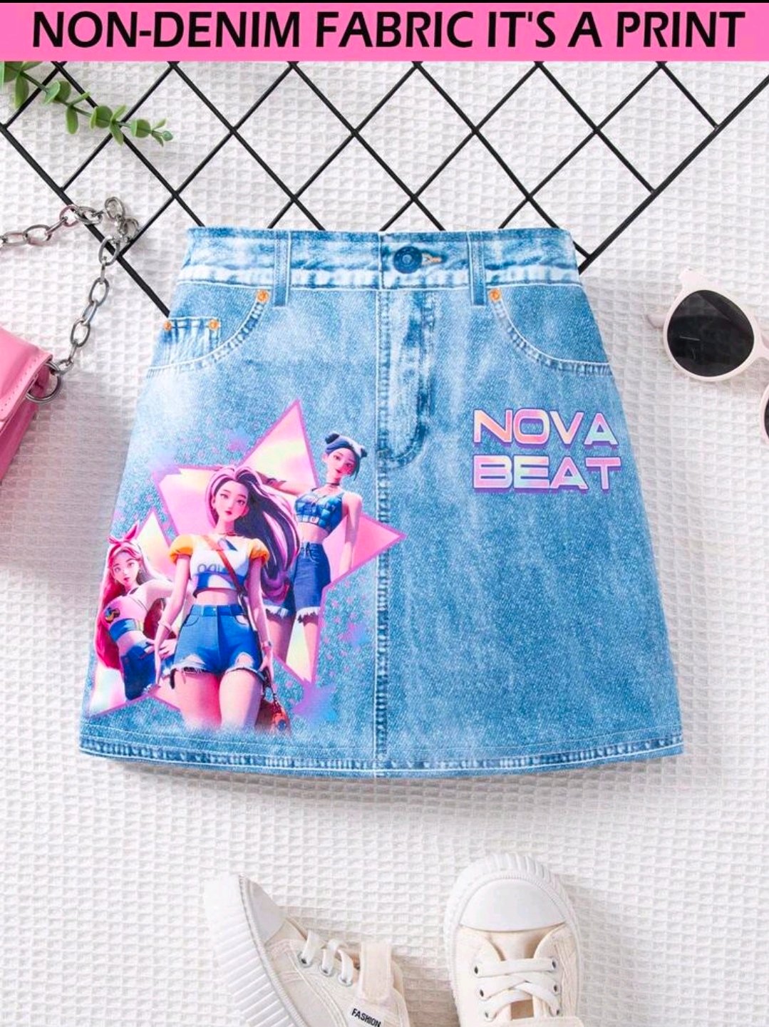 Falda infantil efecto denim