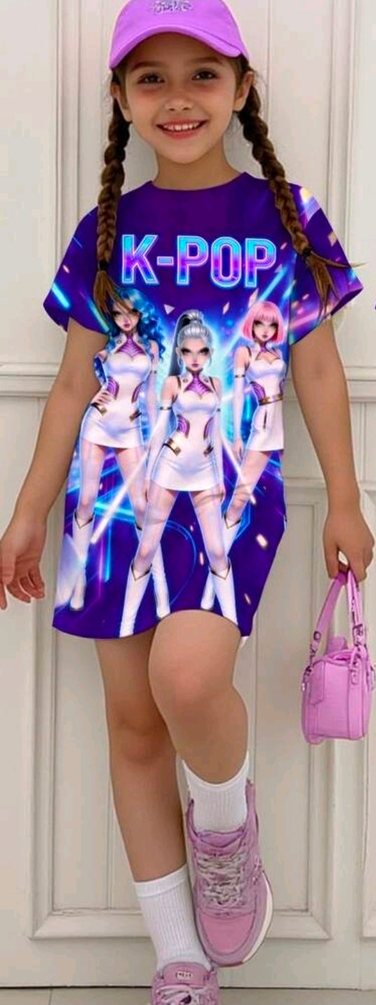 Vestido infantil K-Pop violeta