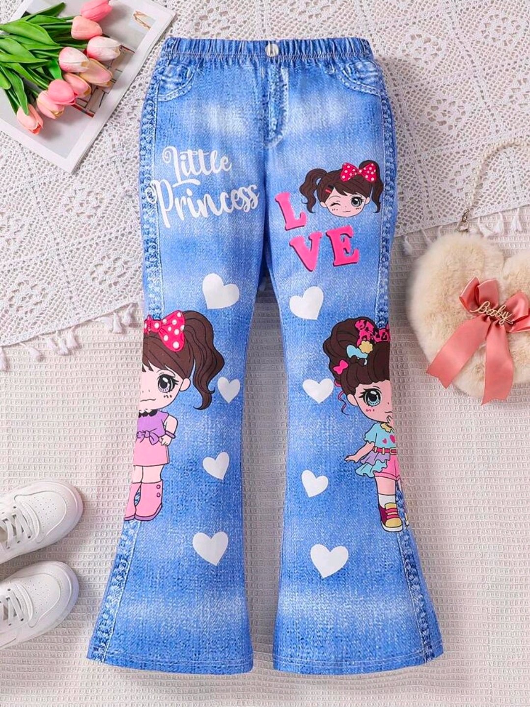 Pantalón infantil azul princesa