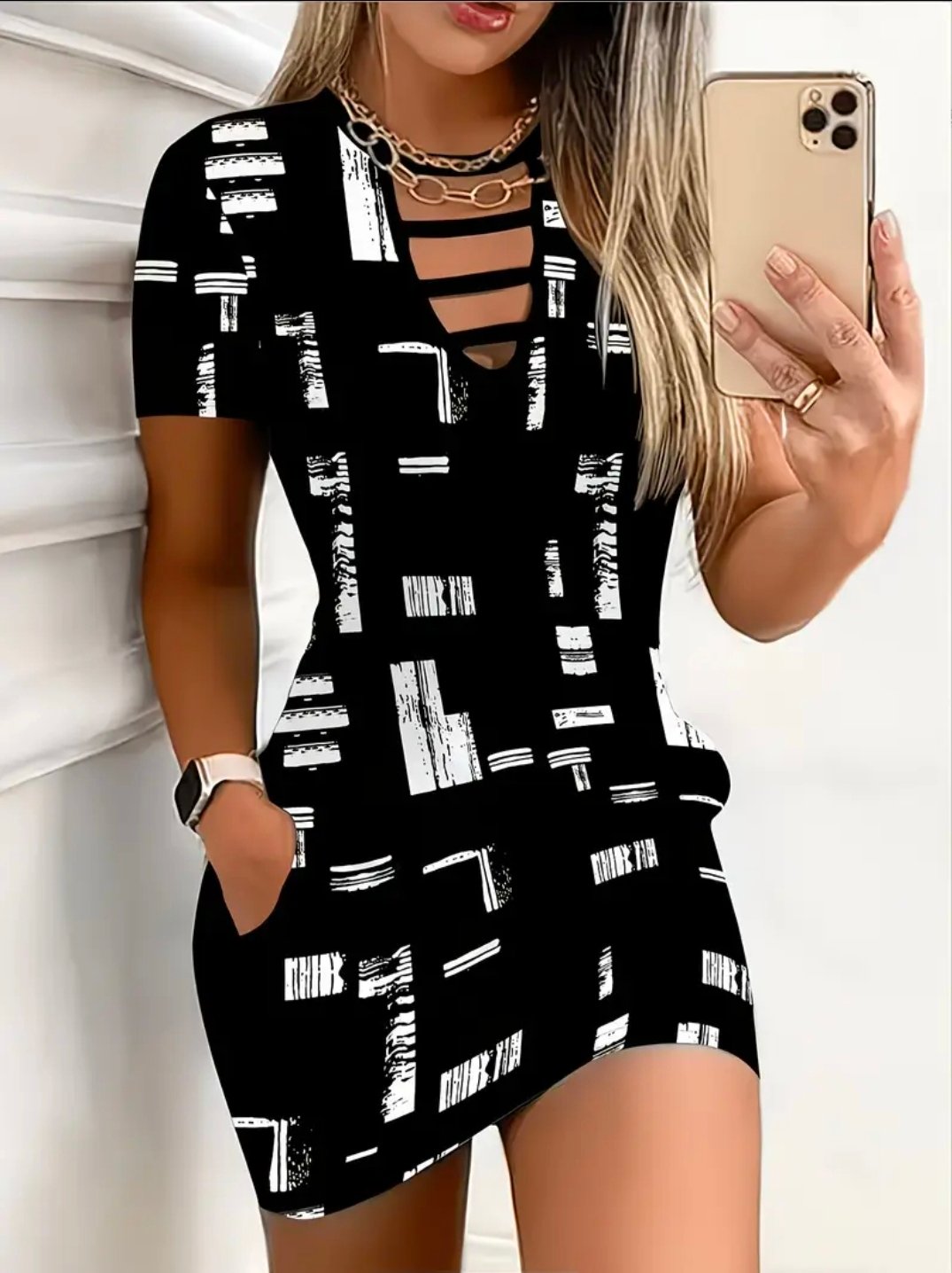 Enterizo corto negro gráfico