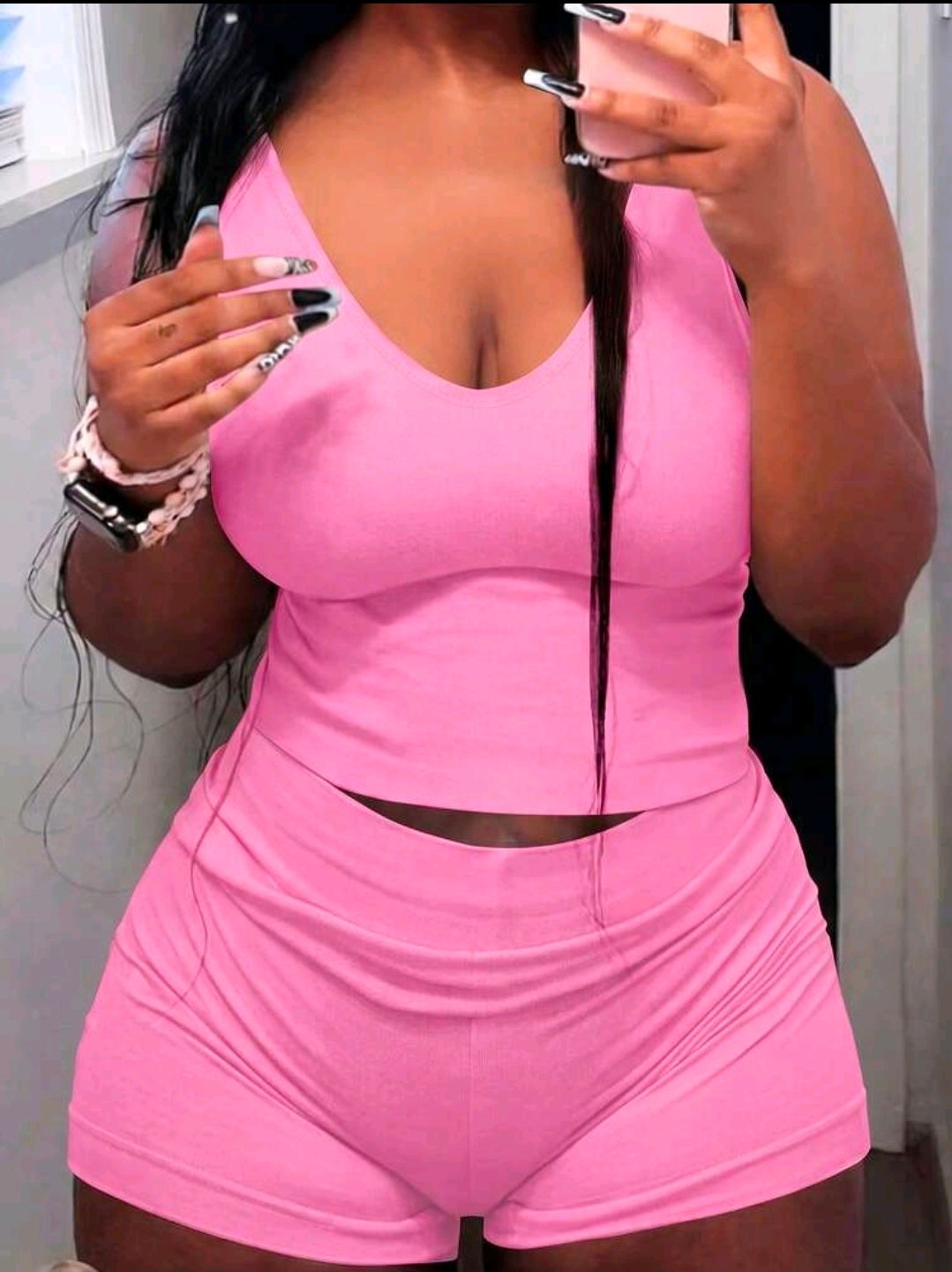 Enterizo corto rosa