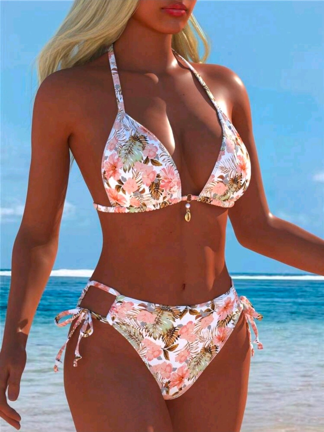 Bikini floral blanco