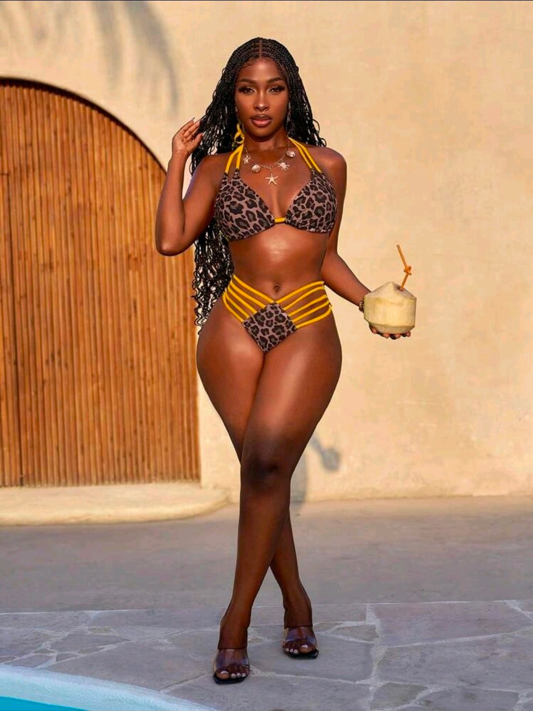 Bikini marrón geométrico