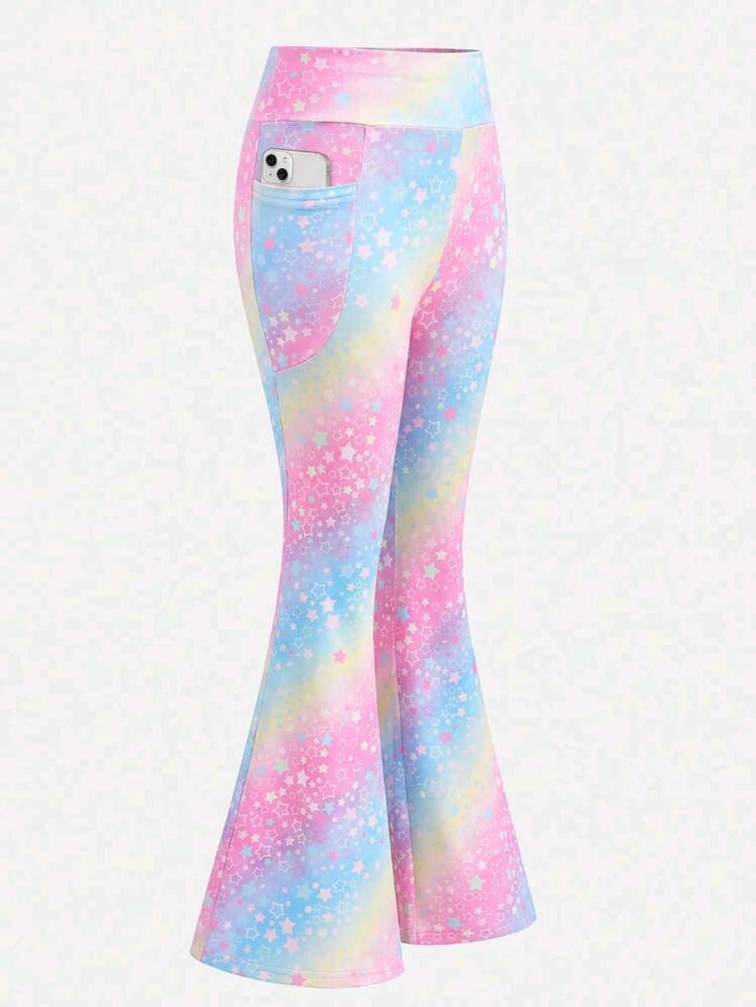 Pantalón acampanado tie-dye pastel para niña