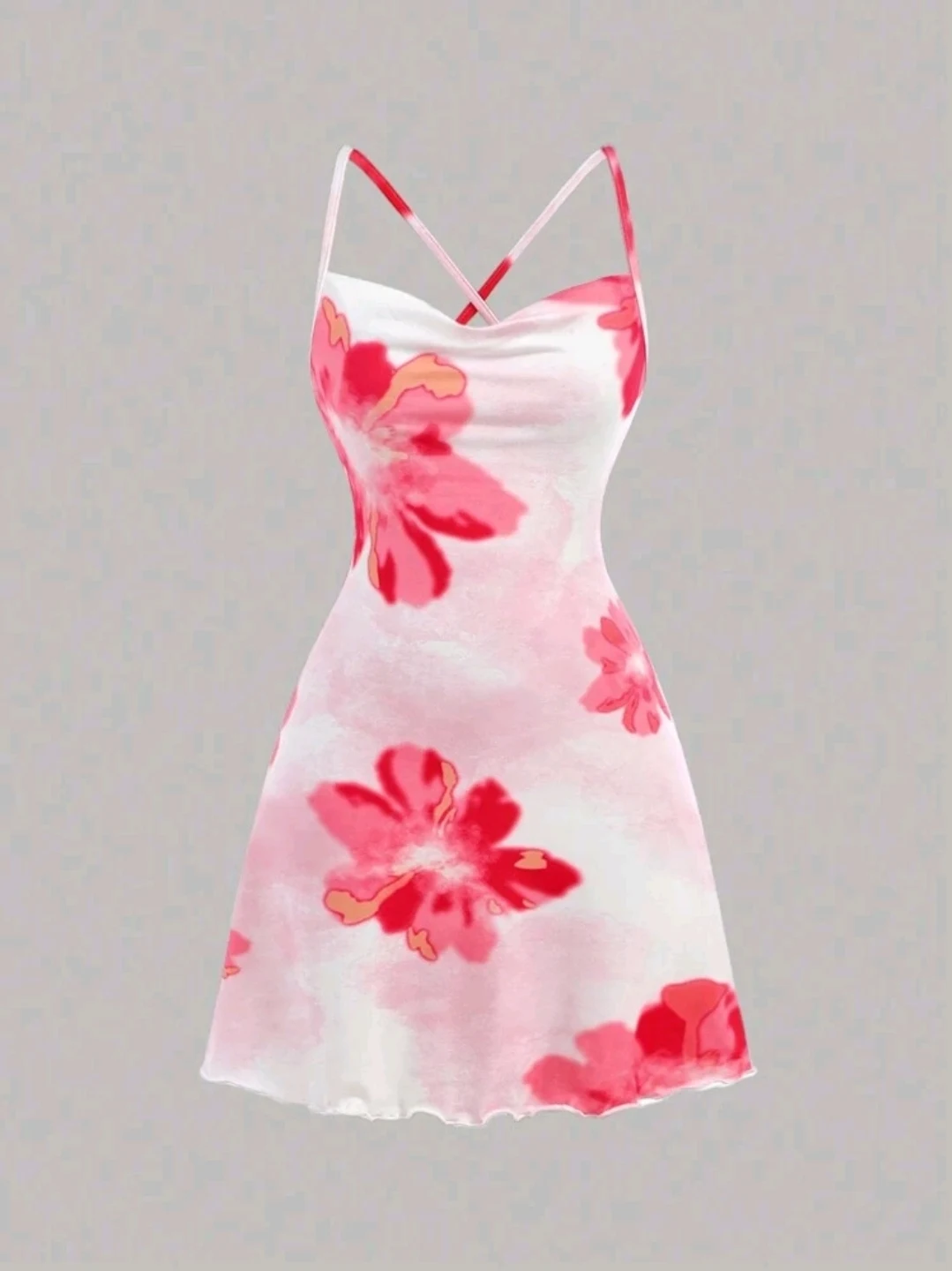 Vestido de tirantes blanco y rosa floral para niña
