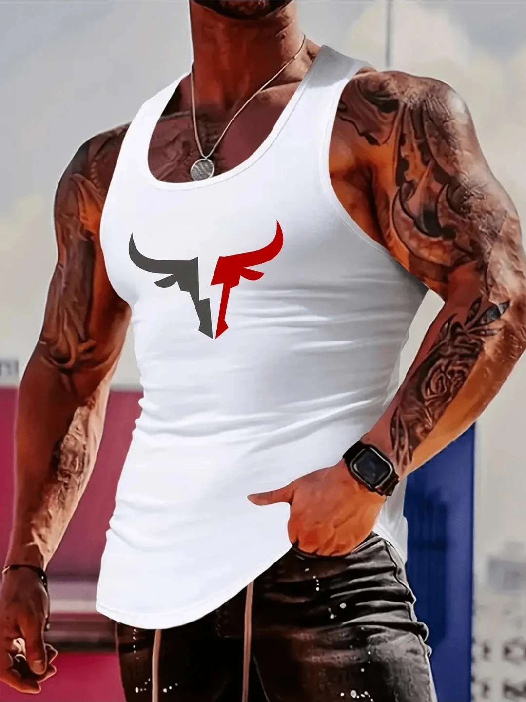 Camiseta deportiva blanca sin mangas